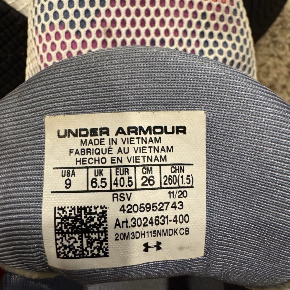 Under Armour Womens Size 9 Shoes Charged Breathe White Running 3024631-400 - Picture 5 of 6